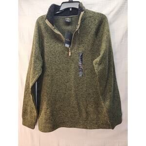Old River Sweater 1/4 zip Pullover Mens Size Med new with tags Green Blk Fleece